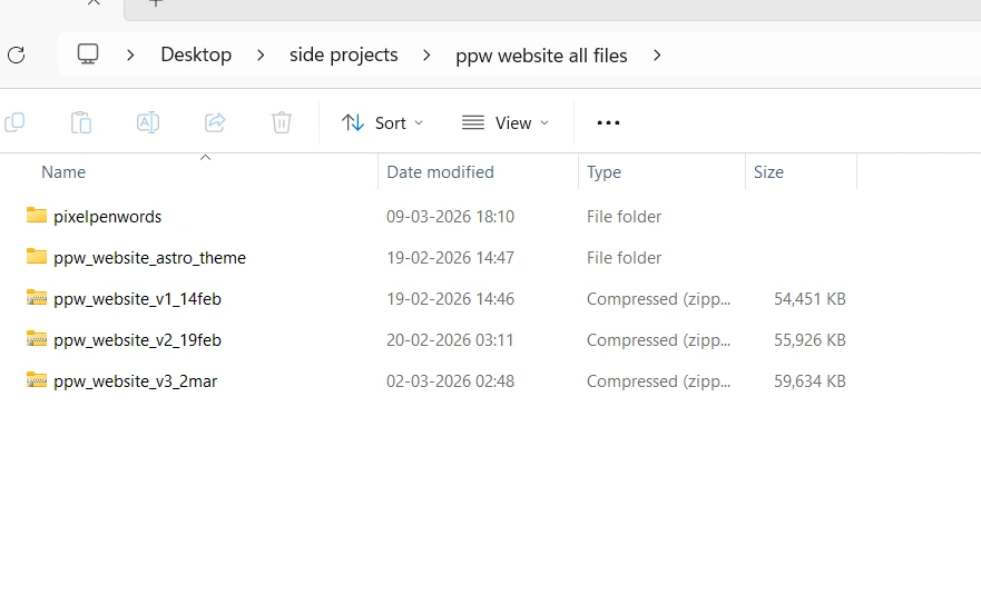 ZIP backup files